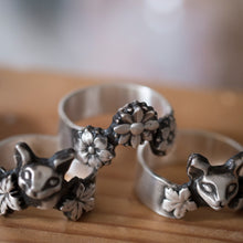 Size 7US / 55EU - Dioni cat small ring - Fine and sterling silver