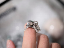 SIZE 6 - Teacup ring - You've been teawitched - Ft Moissanite Diamond
