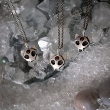 Alien Cat Skull - Red Garnet