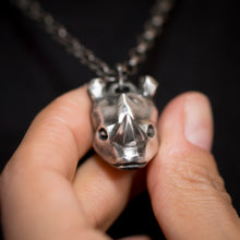 Heavy Solid Silver Rhino