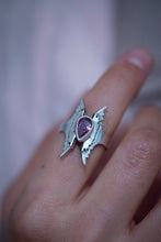 Flight (Size 7.5 US) - Sterling silver winged ring ft. bicolor tourmaline