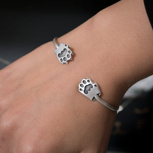 Pawrrfect Cuff - Silver paws
