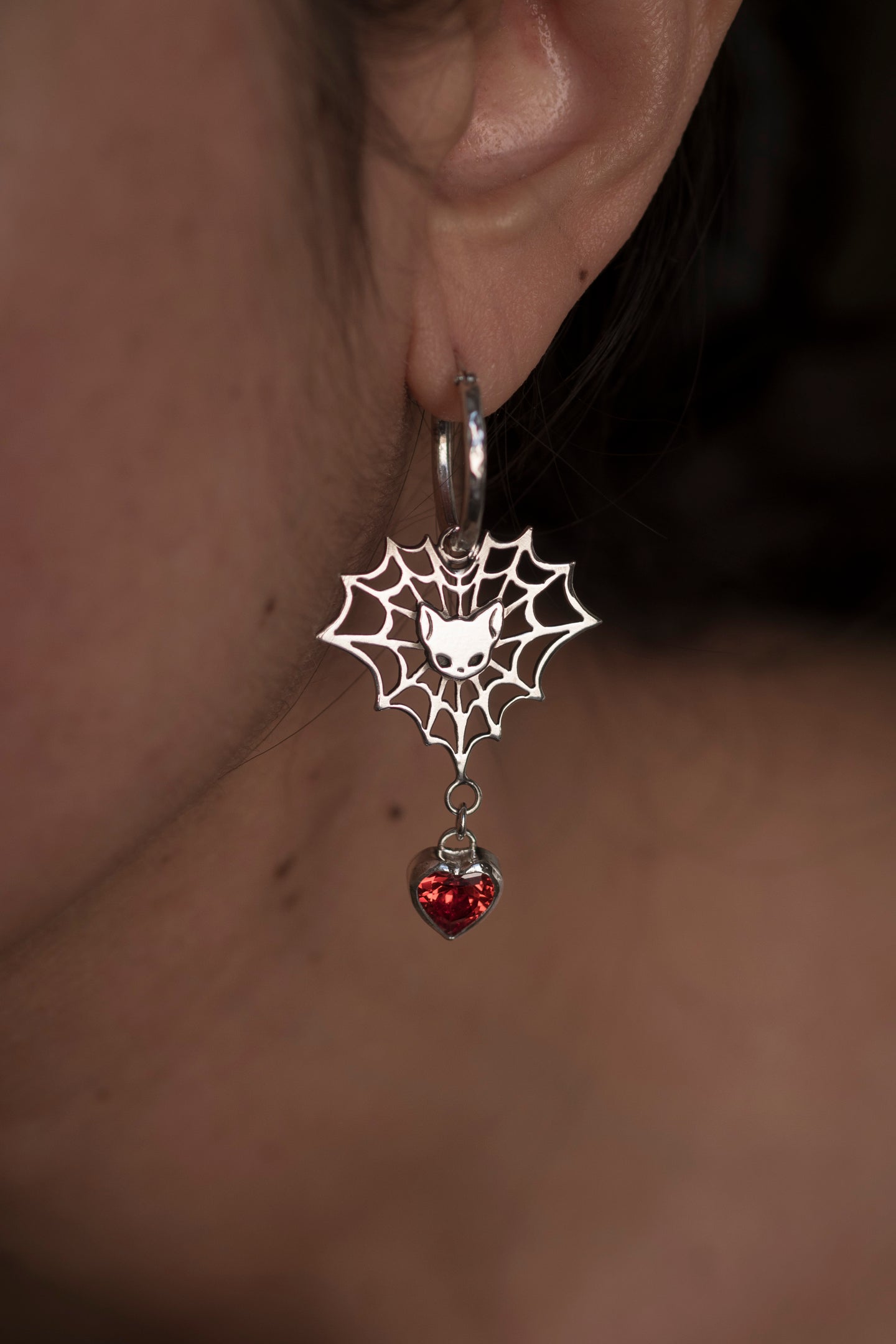 Kitty Spider Web Earrings