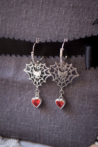 Kitty Spider Web Earrings