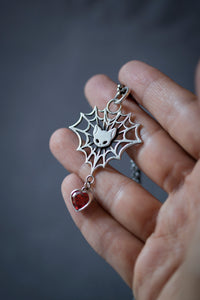 Kitty Spider Web Pendant