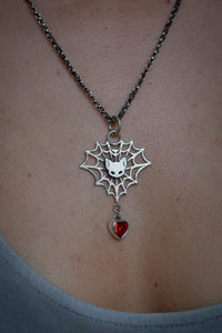 Kitty Spider Web Pendant