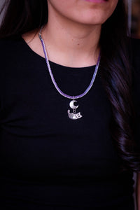 Towards the Moon -  Beaded pendant