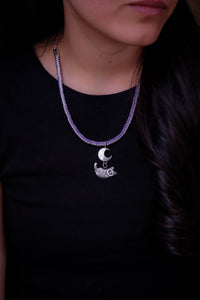 Towards the Moon -  Beaded pendant